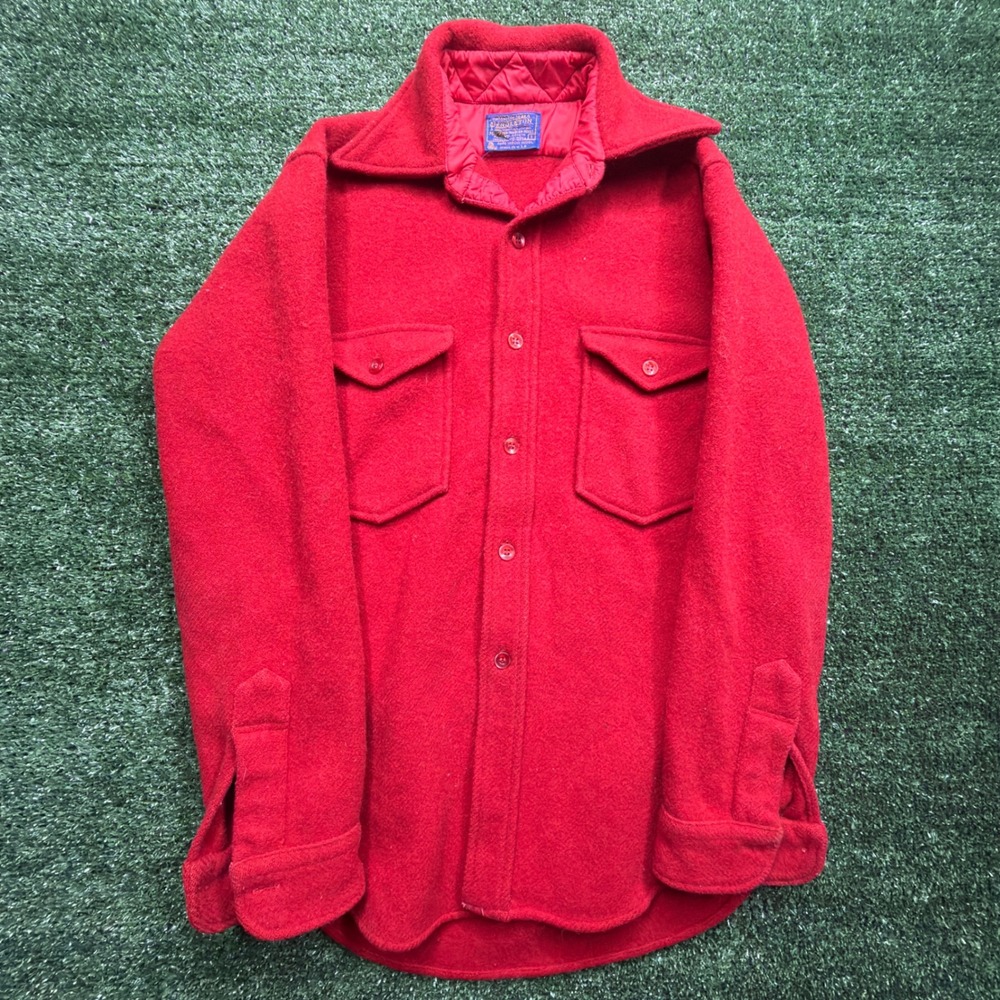 Vintage Pendleton Red Wool Flannel Shirt Button Up Jacket Women Small USA Made